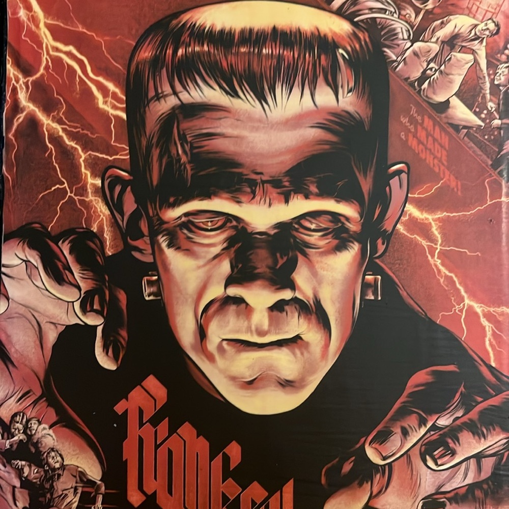 Frankenstein horror art wall decor 7x9